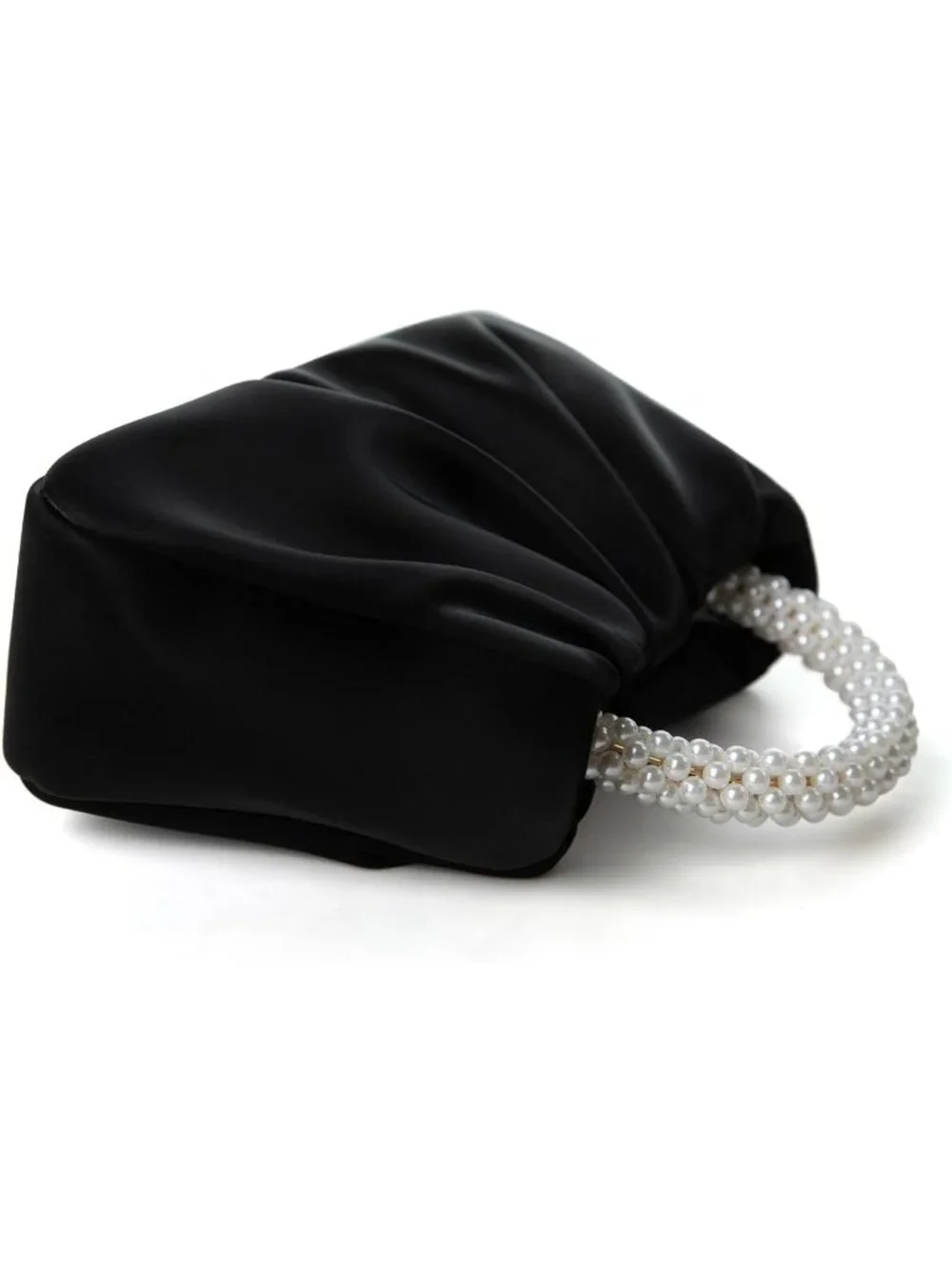 👜Women's Black Leather Wedding Party Pearl Elegant Clutch Purse Magnetic Snap
